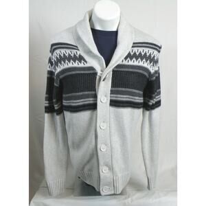 Retrofit Brand County Geometric Button Front Cardigan Sweater Men Size S Small